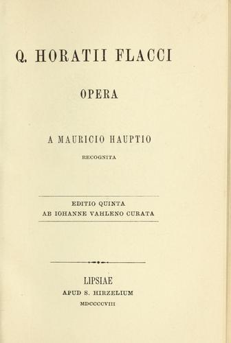 Q. Horatii Flacci opera
